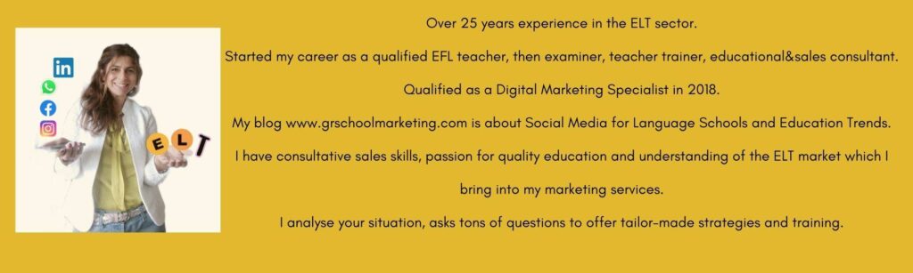 Footer of the blog featuring Gina Rodriguez, ELT Marketing and Educational Consultant.