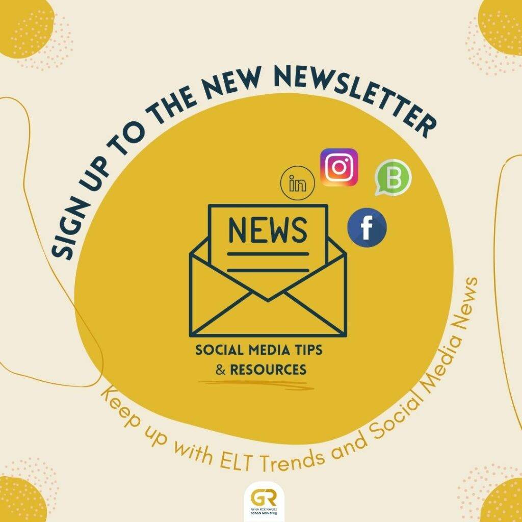 graphic post announcing GR School Marketing Newsletter