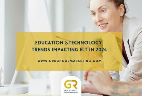 Blog cover with overlaying text with the title "education and technology trends impacting ELT in 2024"