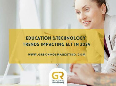 Blog cover with overlaying text with the title "education and technology trends impacting ELT in 2024"
